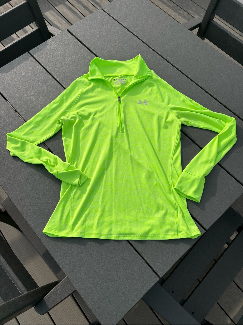 Under Armour Women’s Neon Lime Long-Sleeve quarter zip